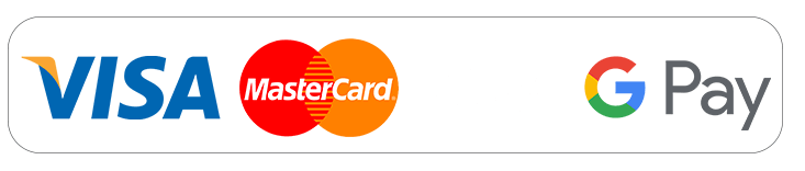 Accepted Visa Mastercard Apple Pay and Google Pay options
